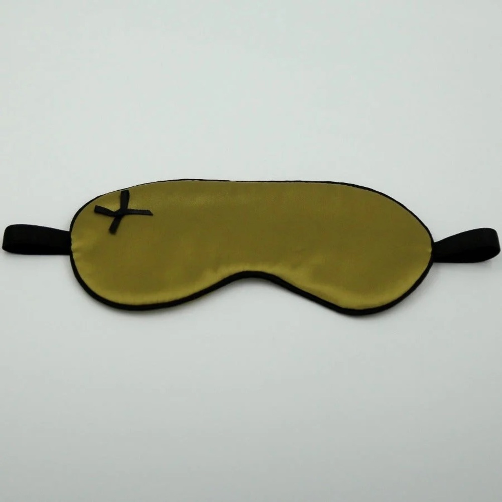 Handmade 100% silk sleep mask Mustard